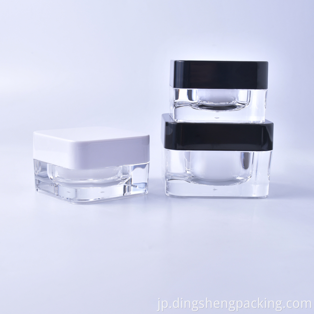 shiny white cream jars empty containers for skin care packaging 50g